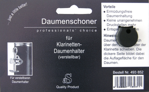 A&S Daumenschoner Klarinette Daumenhalter verstellbar A&S Daumenschoner Klarinette Daumenhalter verstellbar