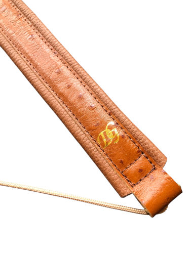 Preview: D.Guardala Deluxe Saxstrap Limited Ostrich Goldkarabiner mit Spreizer