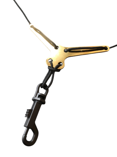 Preview: Dave Guardala Deluxe Saxstrap Elchleder Schwarz mit Plastikkarabiner und Spreizer