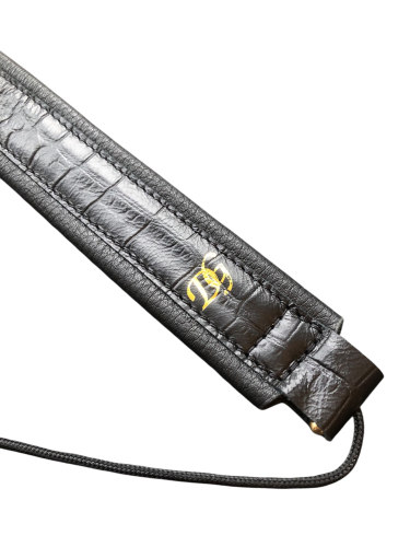 Preview: D.Guardala Deluxe Saxstrap Elch Schwarz Goldkarabiner mit Spreizer