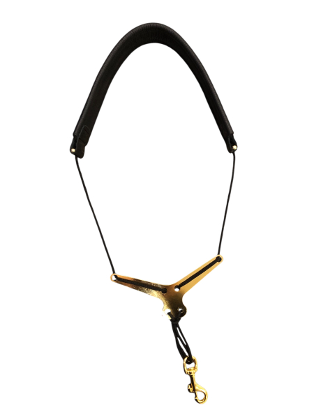 D.Guardala Deluxe Saxstrap Elch Schwarz Goldkarabiner mit Spreizer