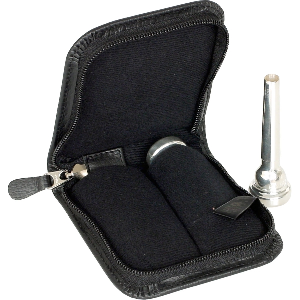 Protec Leder-Etui für zwei Trompetenmundstücke